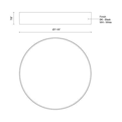 Rynn LED Flush Mount Ceiling Light - line drawing.