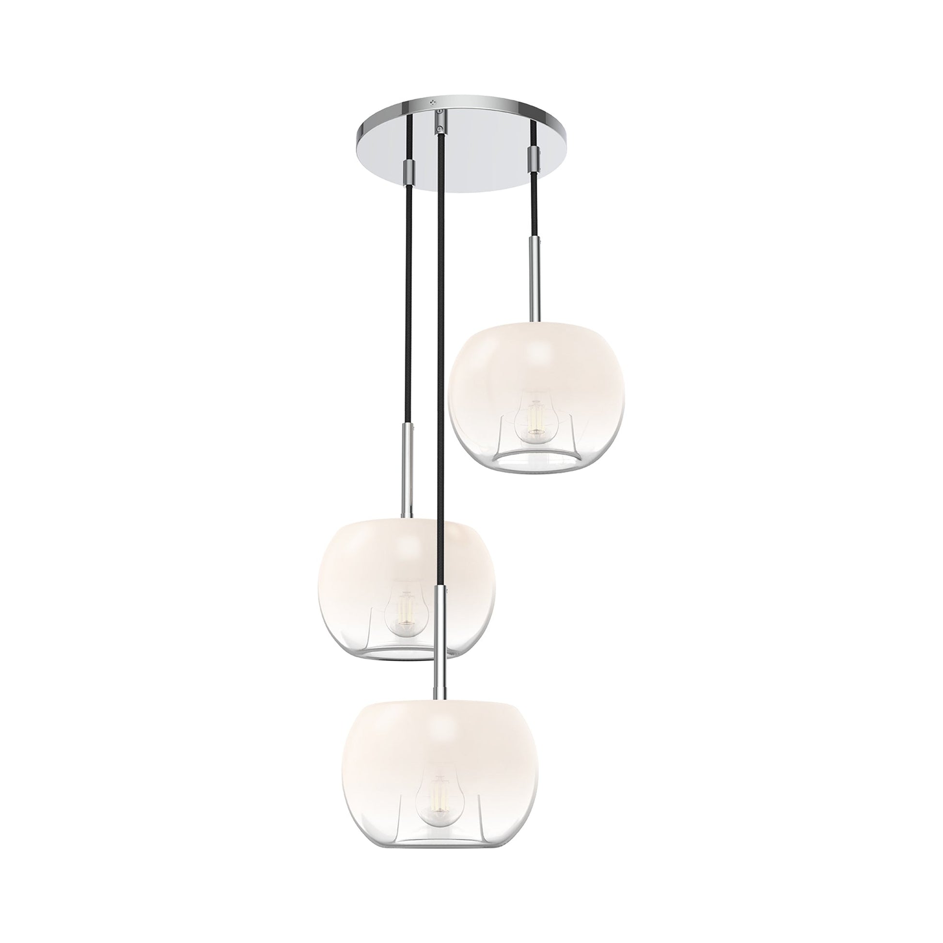 Samar Chandelier in Chrome/Opal Glass.
