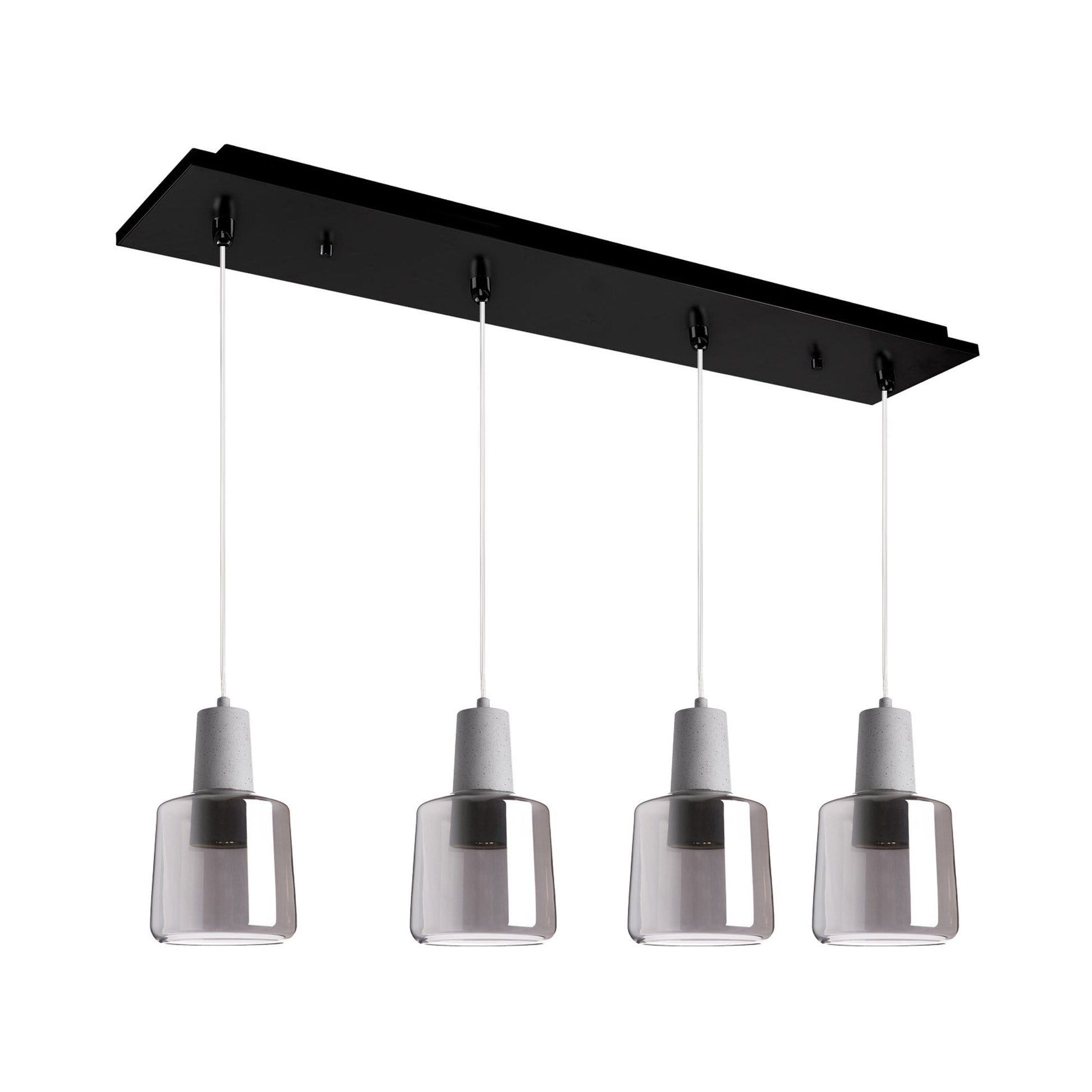 Samson Multi Light LED Pendant Light in Black (4-Light).