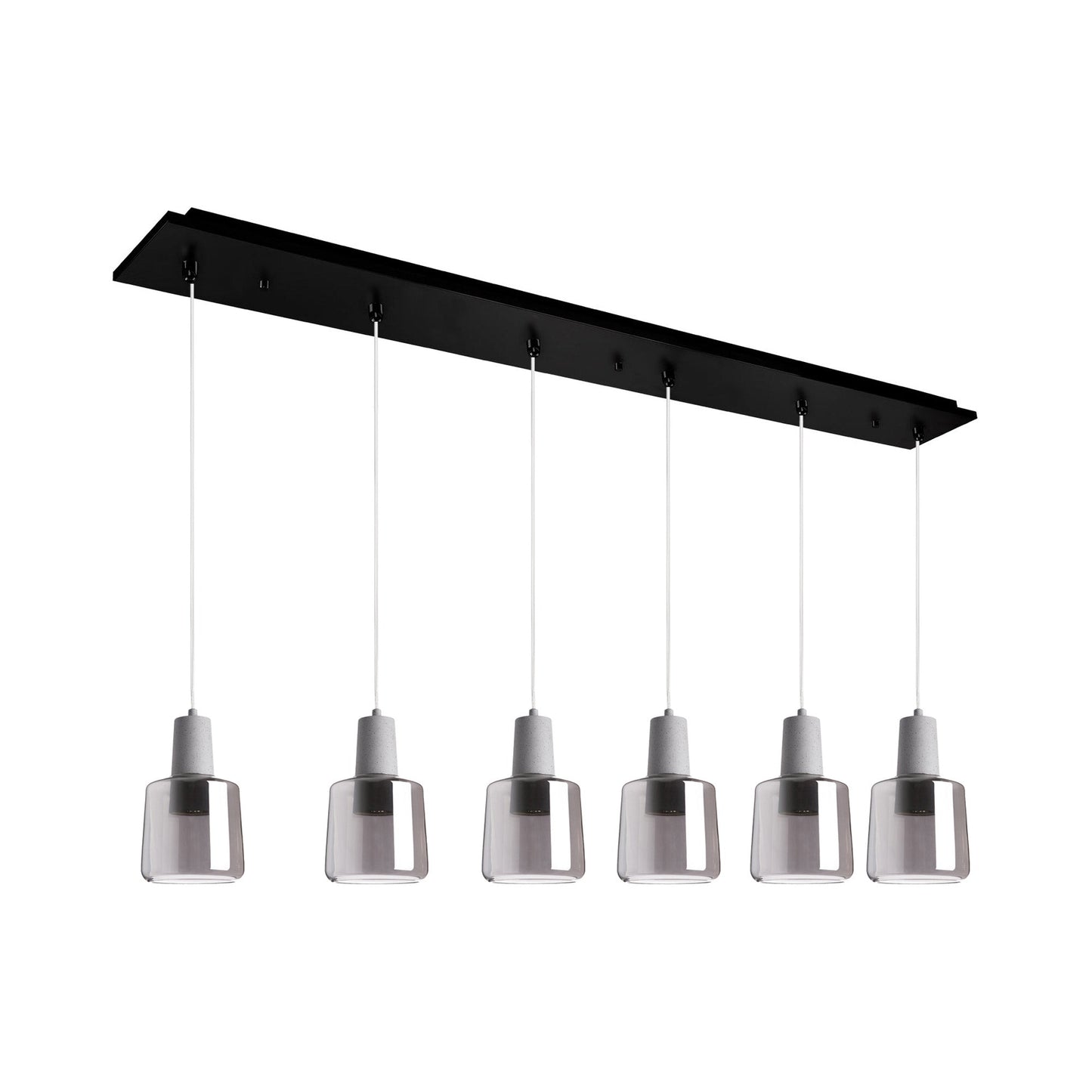 Samson Multi Light LED Pendant Light in Black (6-Light).