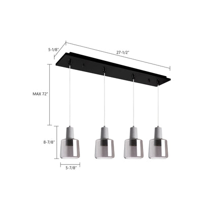 Samson Multi Light LED Pendant Light - line drawing.