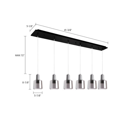 Samson Multi Light LED Pendant Light - line drawing.