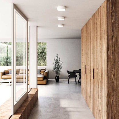 Savile LED Flush Mount Ceiling Light in hallway.