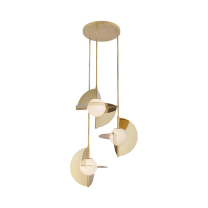 Scorpio LED Chandelier in Metallic Brass.