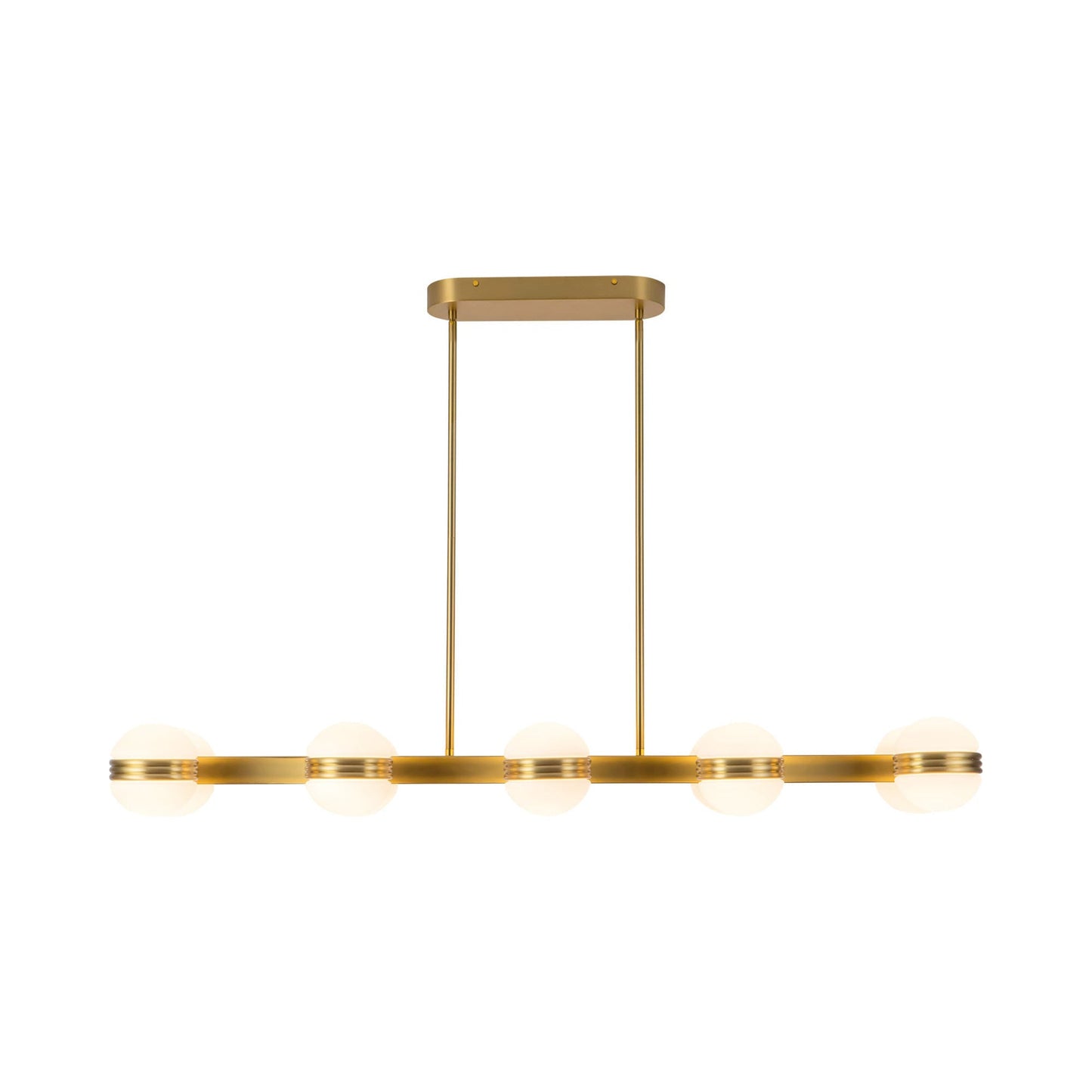 Selene Linear LED Pendant Light in Brushed Gold.