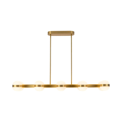 Selene Linear LED Pendant Light in Brushed Gold.