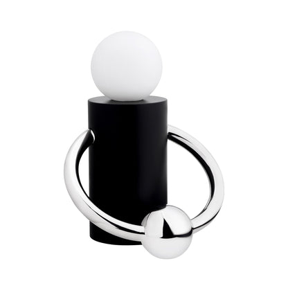 Septum LED Table Lamp in Matte Black/Chrome.