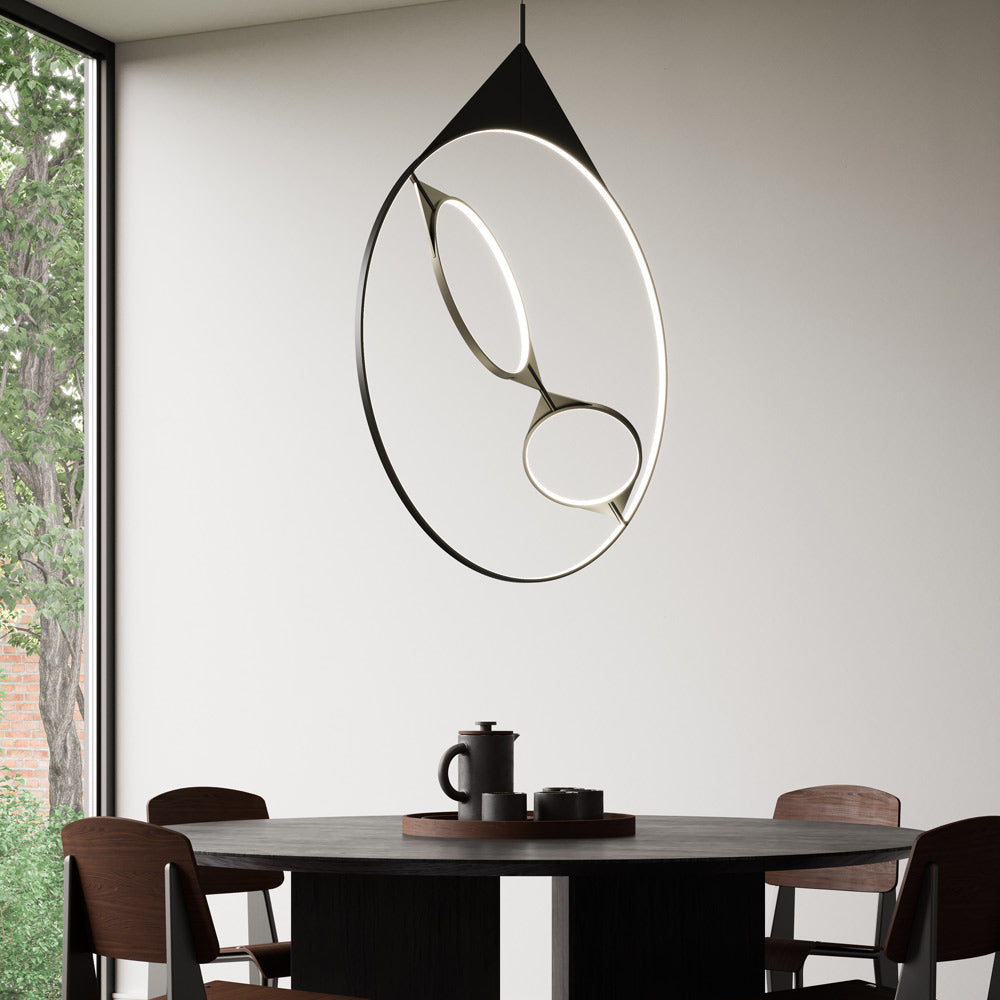 Serif LED Pendant Light in dining room.