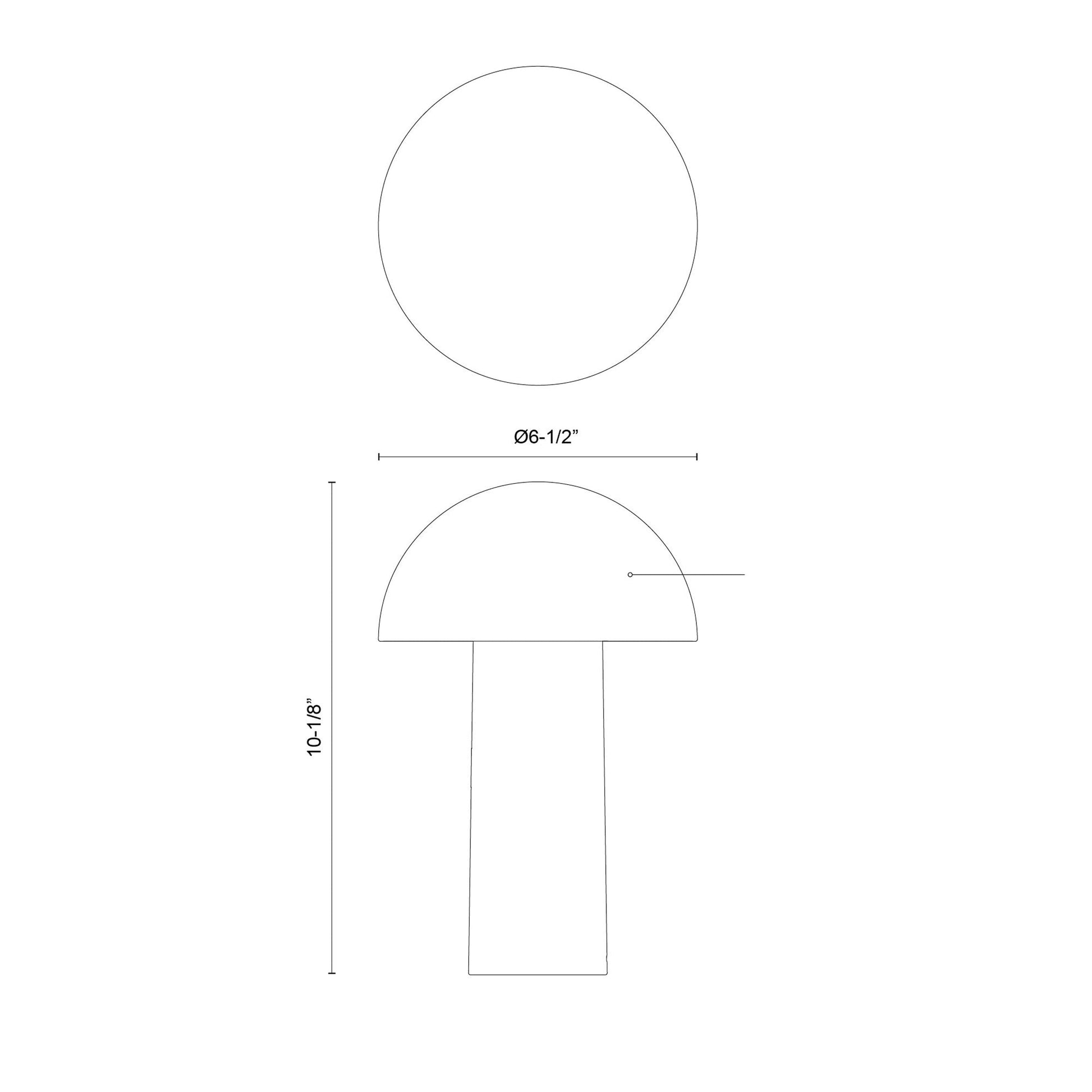 Setas LED Table Lamp - line drawing.