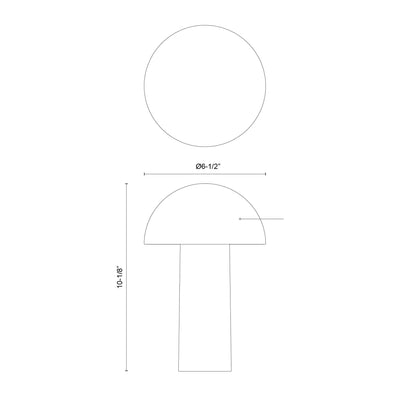 Setas LED Table Lamp - line drawing.