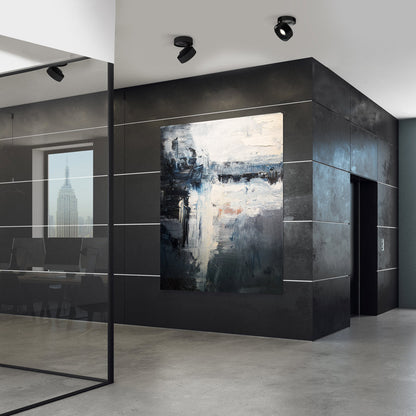 Solo LED Flush Mount Ceiling Light in office.