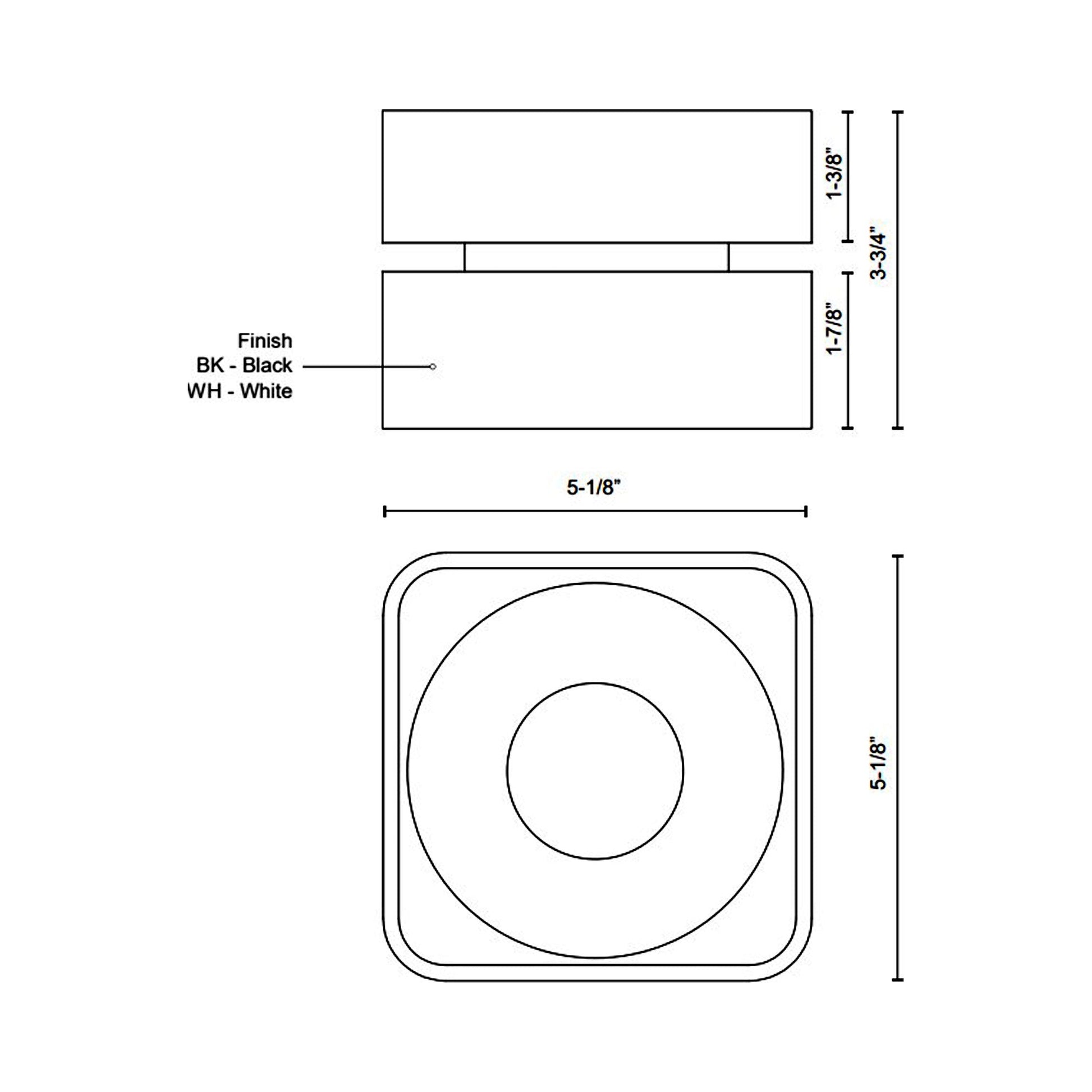Solo LED Flush Mount Ceiling Light - line drawing.