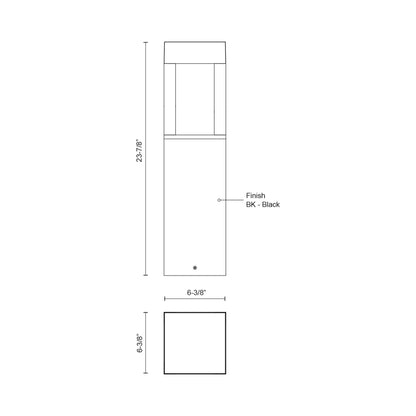 Sonoma Outdoor LED Path Light - line drawing.