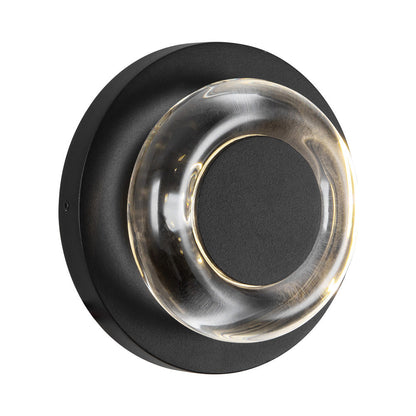 Stephord Outdoor LED Wall Light in Black/Clear.