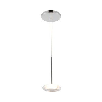 Stephord LED Pendant Light in Chrome/Clear Glass.