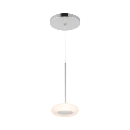 Stephord LED Pendant Light in Chrome/Frosted Glass.