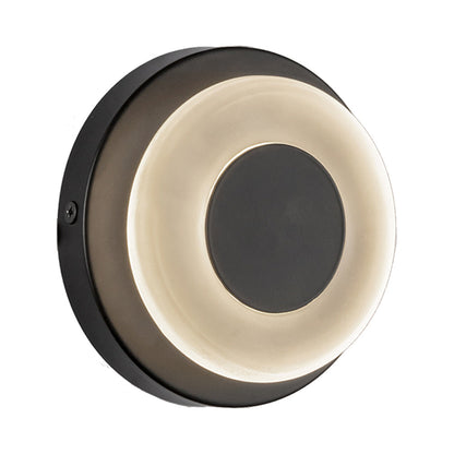 Stephord LED Wall Light in Black/Frosted Glass.