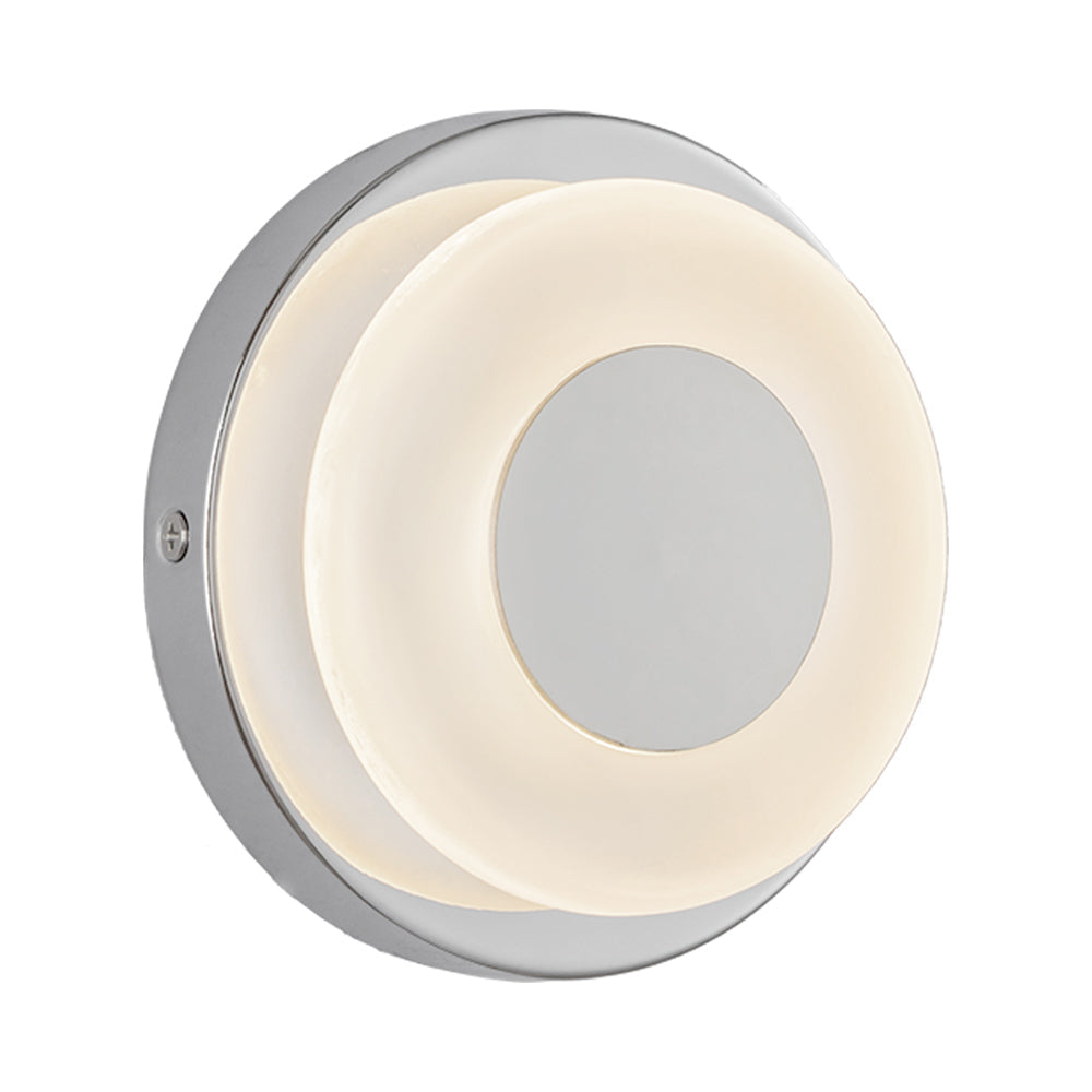 Stephord LED Wall Light in Chrome/Frosted Glass.