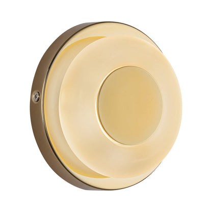 Stephord LED Wall Light in Metallic Brass/Frosted Glass.
