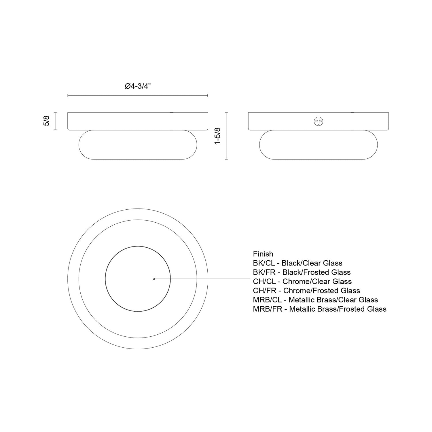 Stephord LED Wall Light - line drawing.