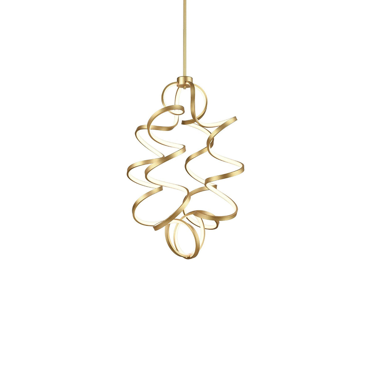 Synergy Vertical LED Pendant Light in Antique Brass (Small).