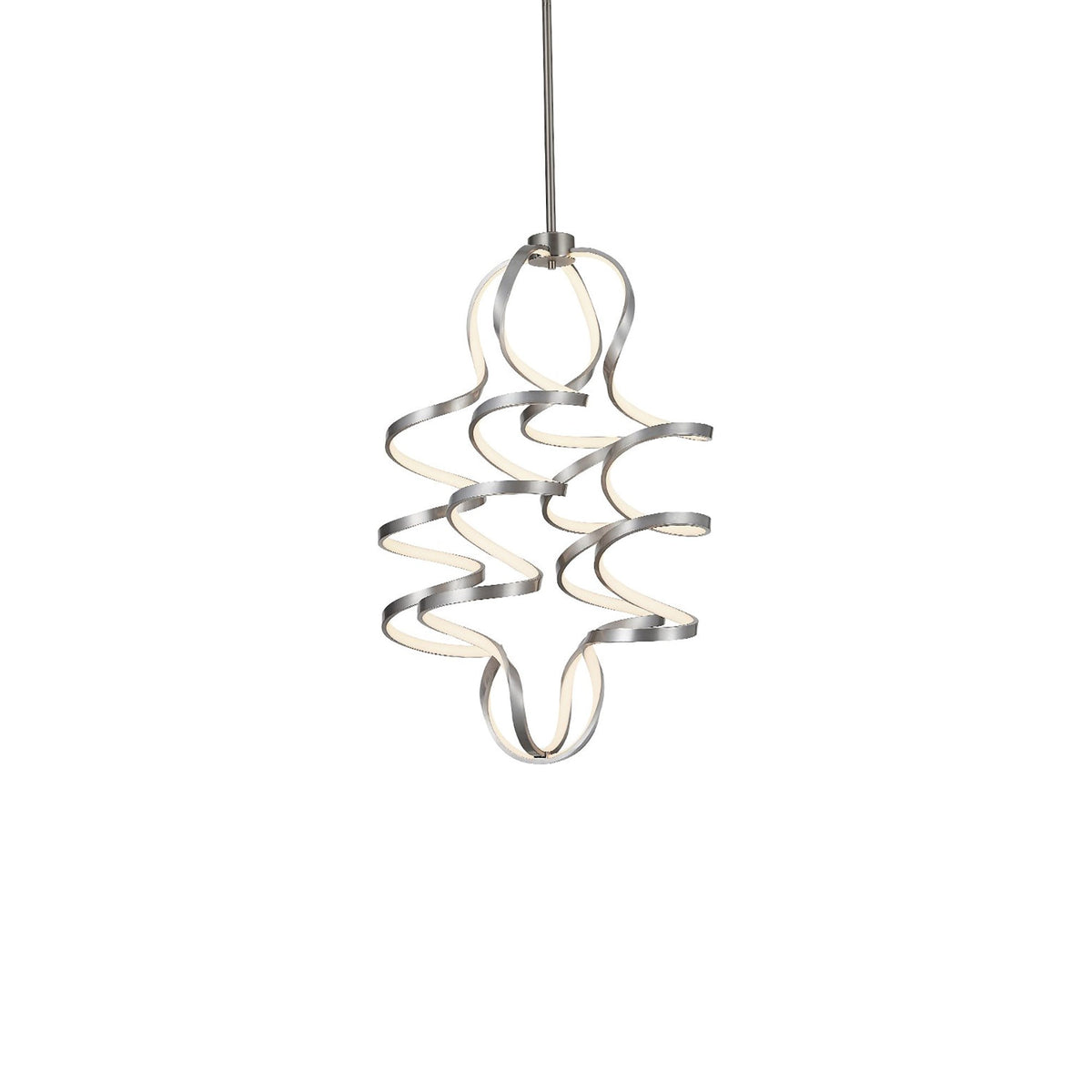 Synergy Vertical LED Pendant Light in Antique Silver (Small).