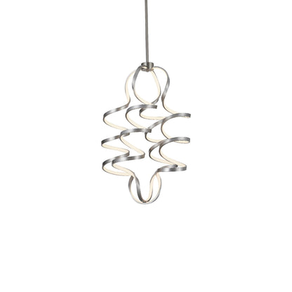 Synergy Vertical LED Pendant Light in Antique Silver (Small).
