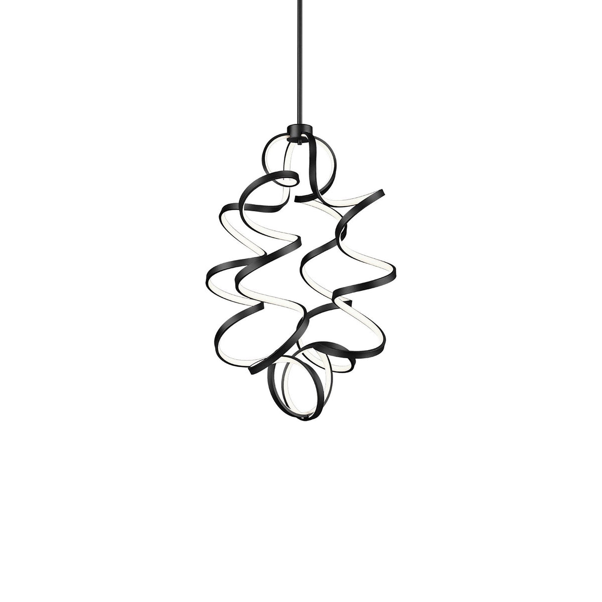 Synergy Vertical LED Pendant Light in Black (Small).