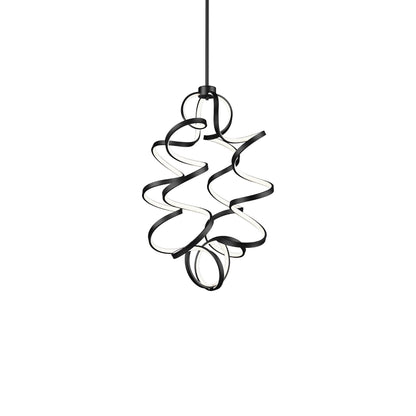 Synergy Vertical LED Pendant Light in Black (Small).