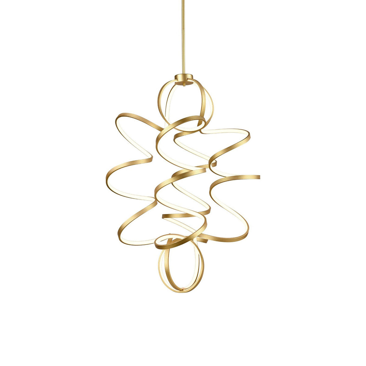 Synergy Vertical LED Pendant Light in Antique Brass (Large).