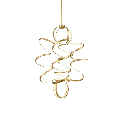 Synergy Vertical LED Pendant Light in Antique Brass (Large).