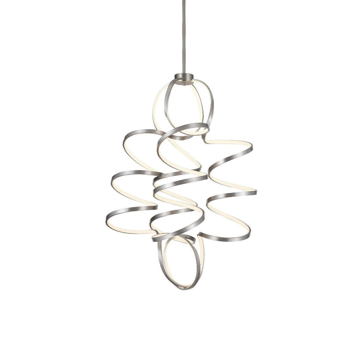 Synergy Vertical LED Pendant Light in Antique Silver (Large).