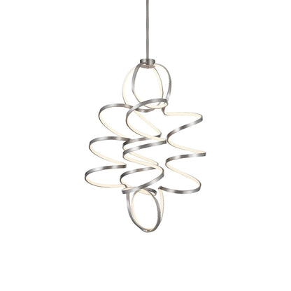 Synergy Vertical LED Pendant Light in Antique Silver (Large).