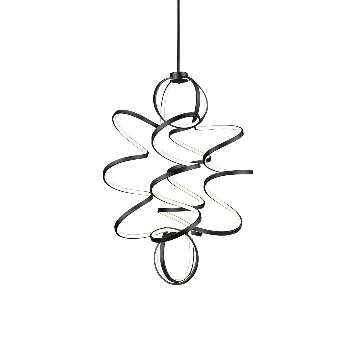 Synergy Vertical LED Pendant Light in Black (Large).