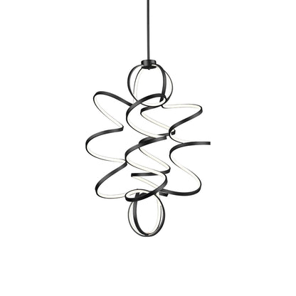 Synergy Vertical LED Pendant Light in Black (Large).