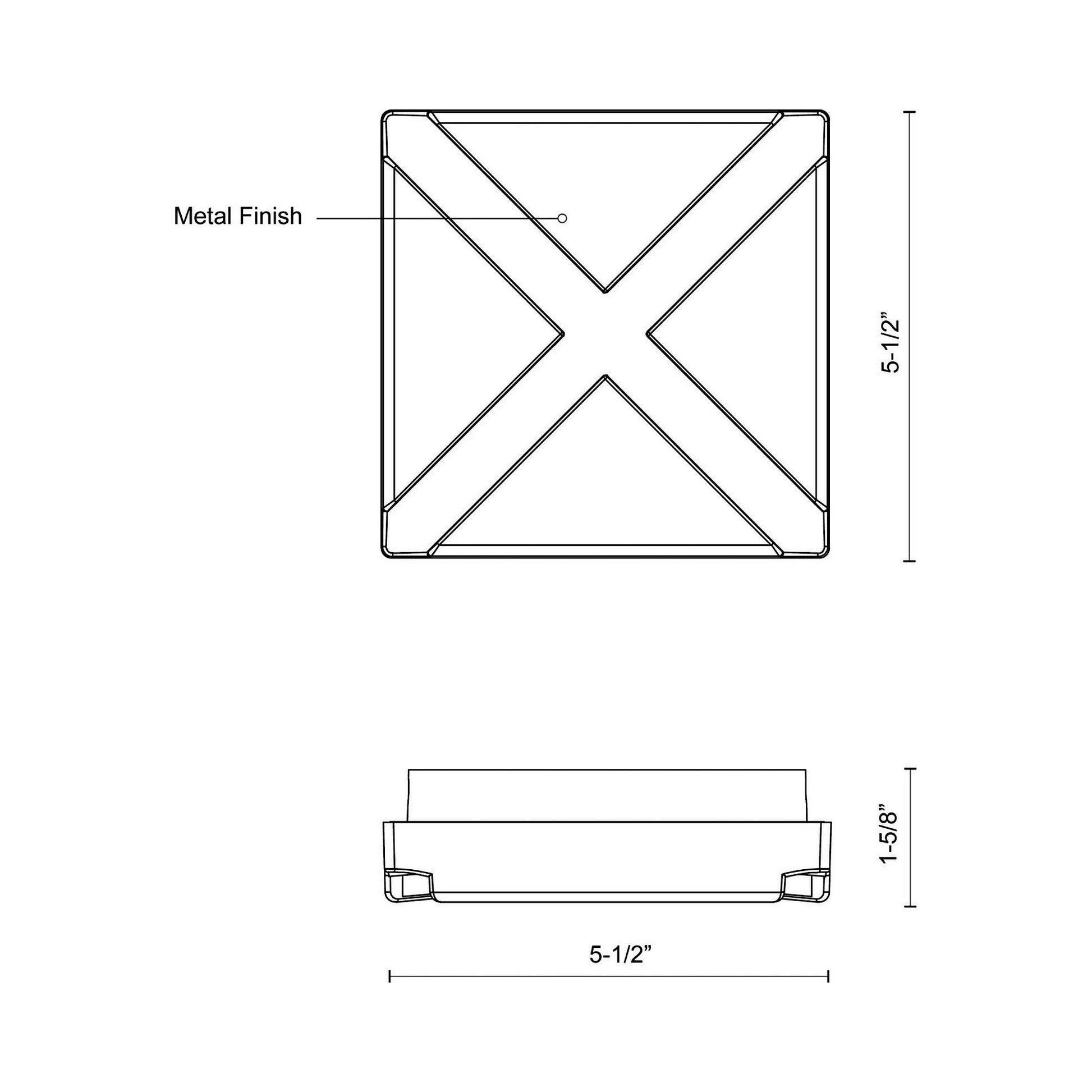 Tac Outdoor LED Wall Light - line drawing.