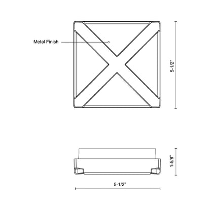 Tac Outdoor LED Wall Light - line drawing.