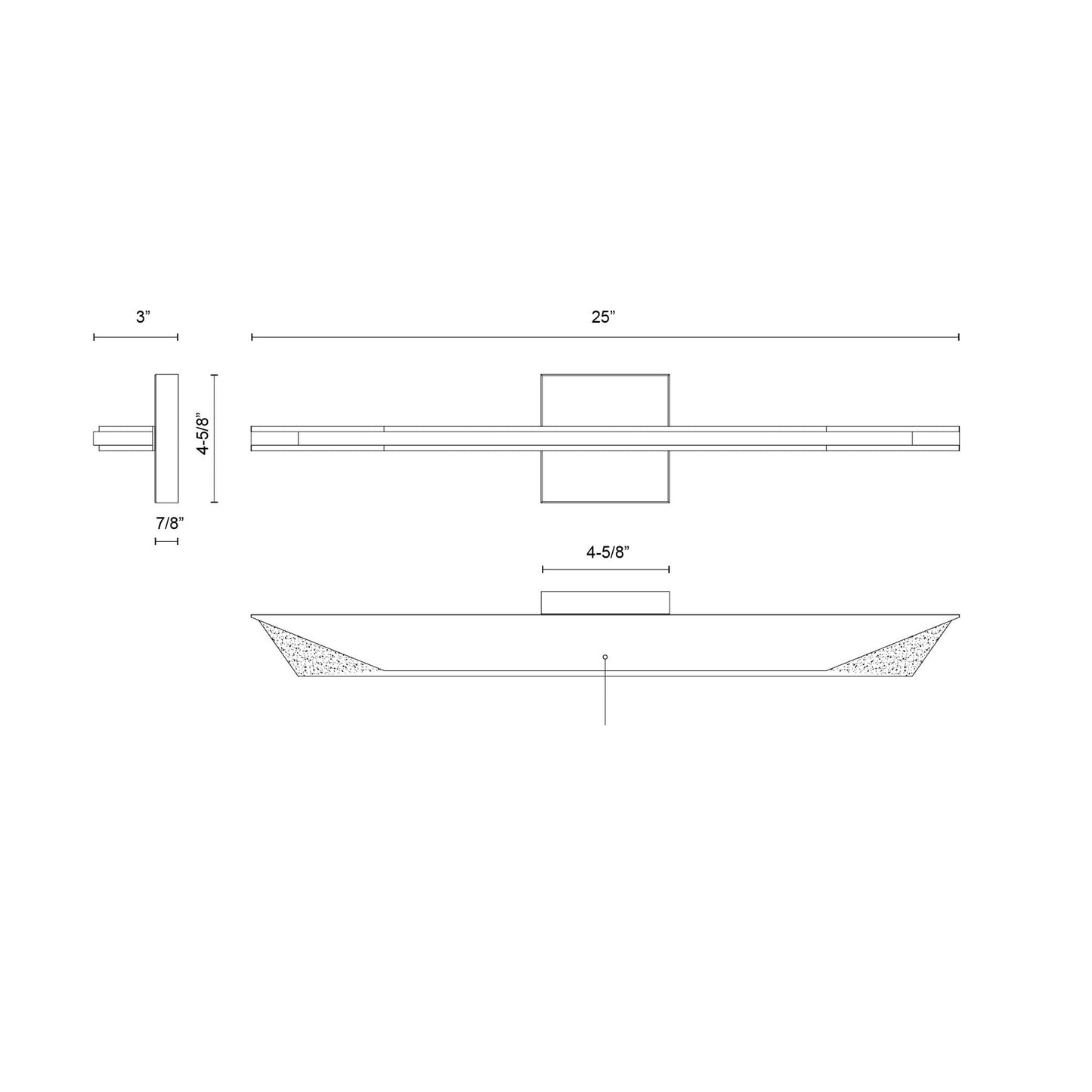 Tachi LED Bath Wall Light - line drawing.