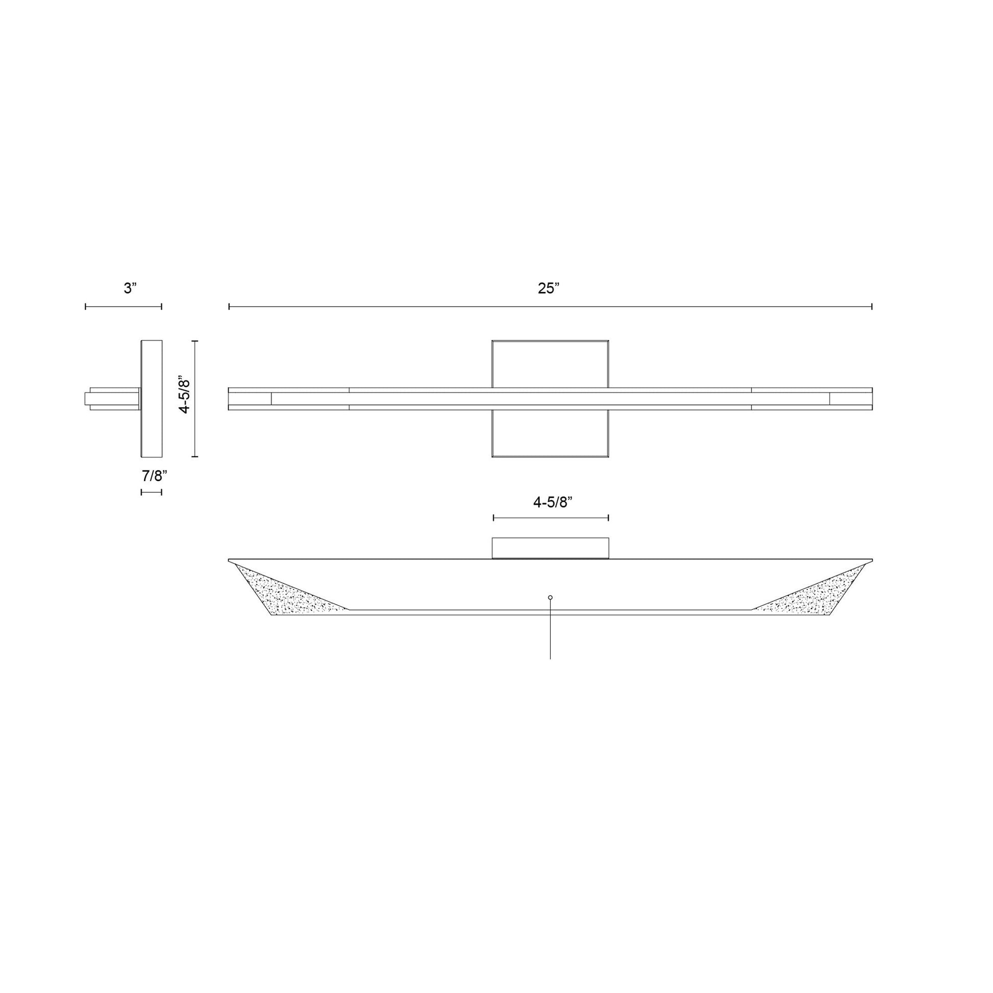 Tachi LED Bath Wall Light - line drawing.