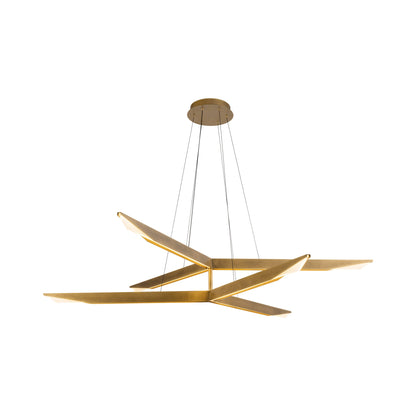 Tachi LED Chandelier in Vintage Brass.
