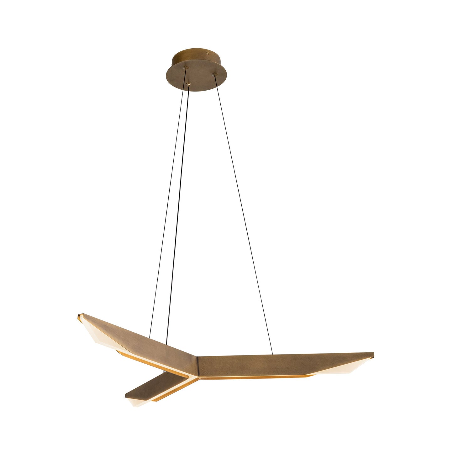 Tachi LED Pendant Light in Vintage Brass.