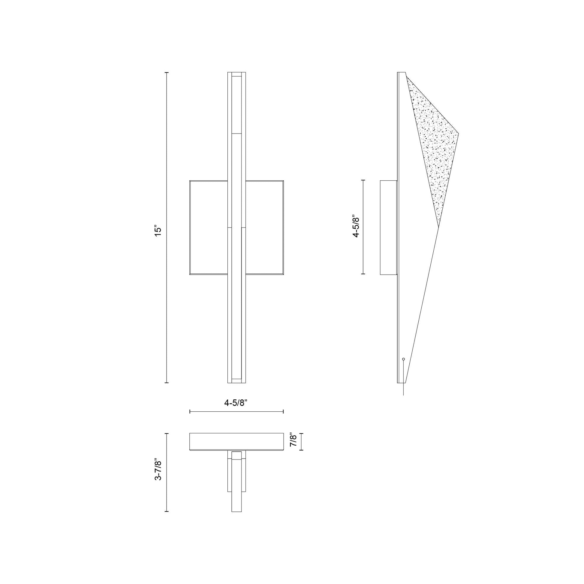 Tachi LED Wall Light - line drawing.