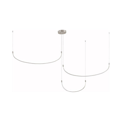 Talis LED Multi Light Pendant Light in Brushed Nickel (3-Illumination Bar/90.25-Inch).