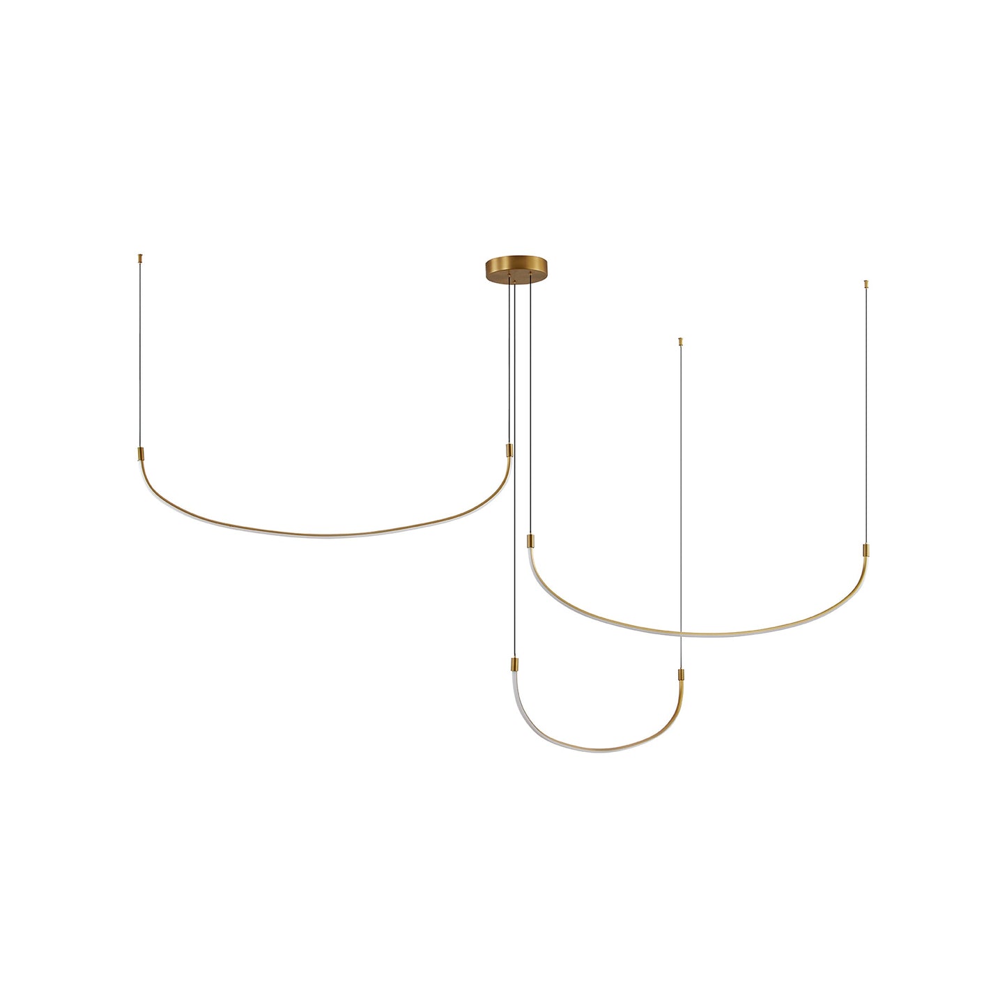 Talis LED Multi Light Pendant Light in Brushed Gold (3-Illumination Bar) (70.5-Inch).