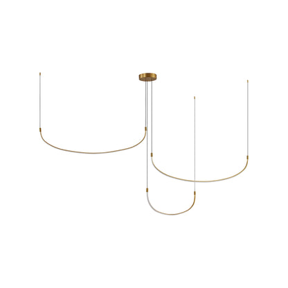 Talis LED Multi Light Pendant Light in Brushed Gold (3-Illumination Bar) (70.5-Inch).