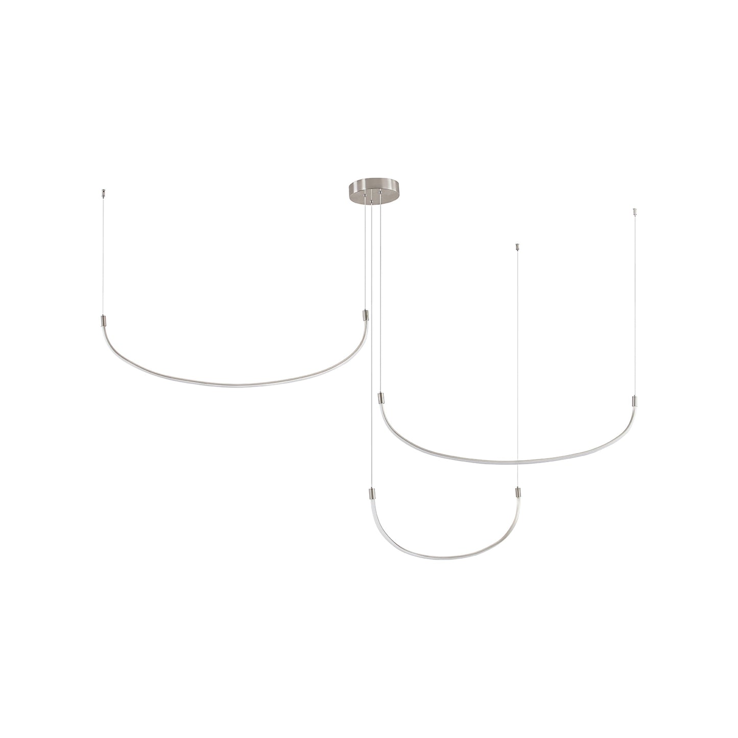 Talis LED Multi Light Pendant Light in Brushed Nickel (3-Illumination Bar) (70.5-Inch).