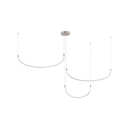 Talis LED Multi Light Pendant Light in Brushed Nickel (3-Illumination Bar) (70.5-Inch).