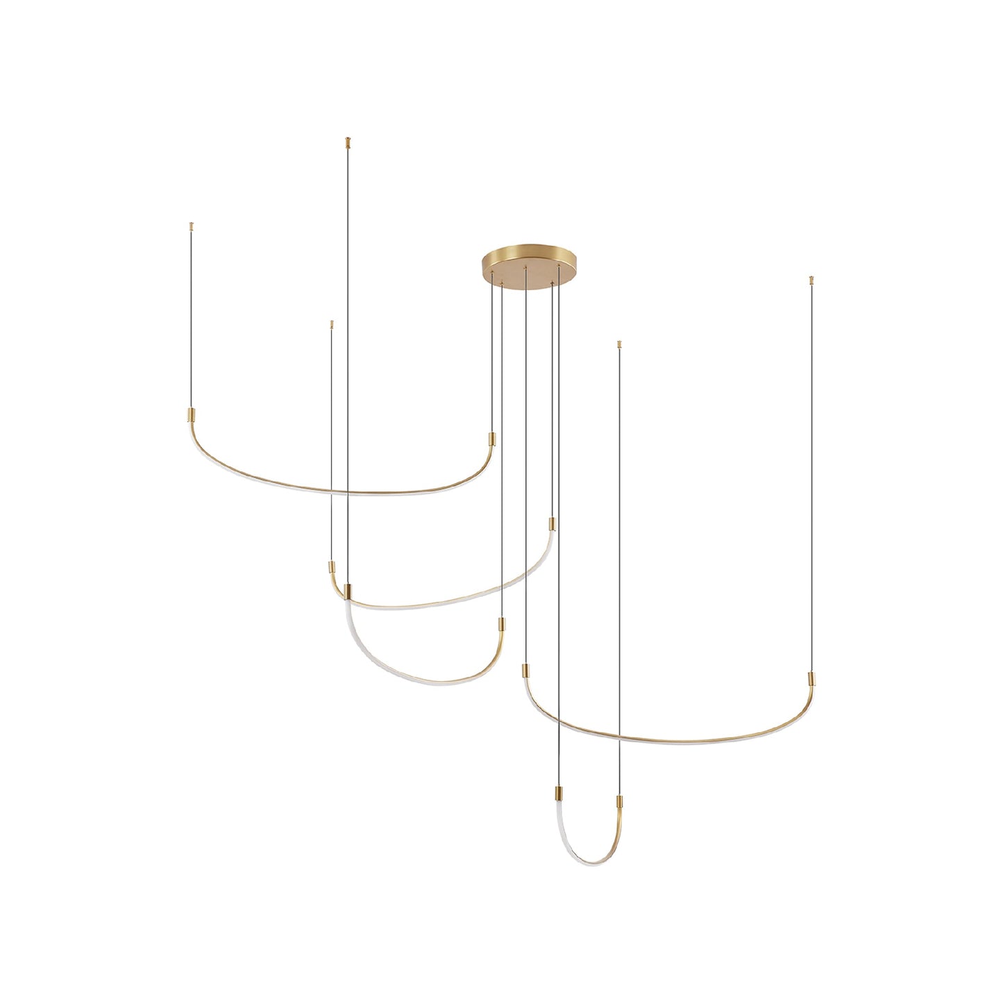 Talis LED Multi Light Pendant Light in Brushed Gold (5-Illumination Bar) (70.5-Inch).