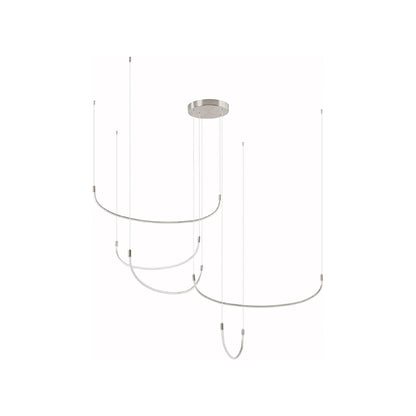 Talis LED Multi Light Pendant Light in Brushed Nickel (5-Illumination Bar) (70.5-Inch).