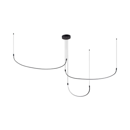 Talis LED Multi Light Pendant Light in Black (3-Illumination Bar) (90.25-Inch).